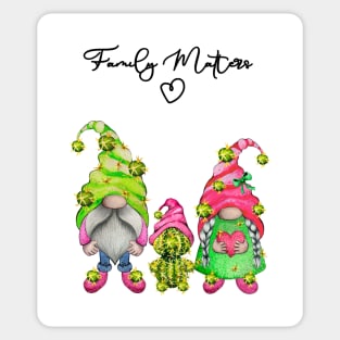 Family Matters Cactus Gnome Family Watercolor Art Sticker